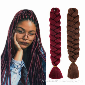 Wholesale 82 inch 165g Hair Extensions Synthetic in Packs Expression Jumbo Crochet Braiding Hair Pre Stretch Private Label